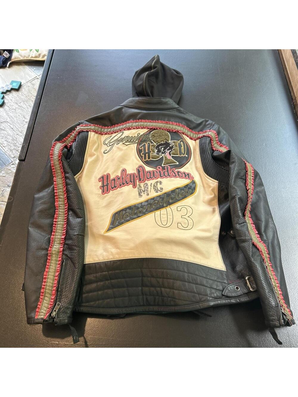 Vintage Harley-Davidson Genuine Motor Clothes Leather Motorcycle Jacket 2XL
